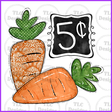 5 Cent Carrots Full Color Transfers