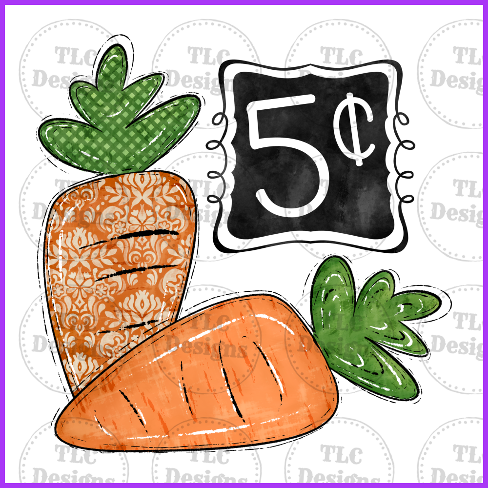 5 Cent Carrots Full Color Transfers