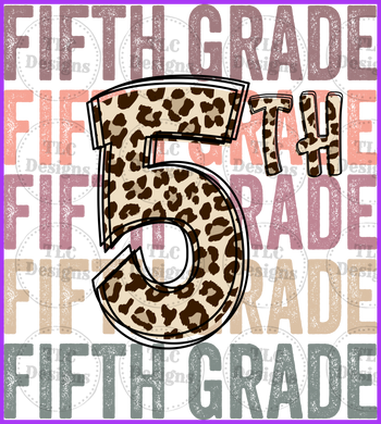 5Th Grade Boho With Leopard Full Color Transfers