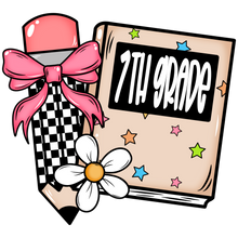 Load image into Gallery viewer, 1St Grade Pencil Daisy- All Grade Available Put In Notes Full Color Transfers
