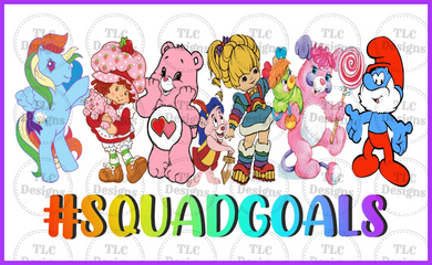 80S Cartoon Squad Goals Full Color Transfers