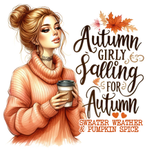 Load image into Gallery viewer, Autumn Girly Falling Full Color Transfers
