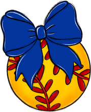 Load image into Gallery viewer, Bows And Balls- Can Add Team Name Change Color Of Bow- Put In Notes Full Color Transfers
