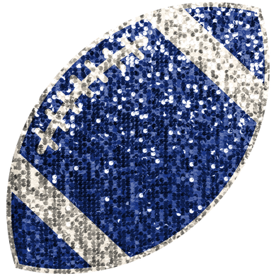 Blue Faux Glitter Football - 4 Inches