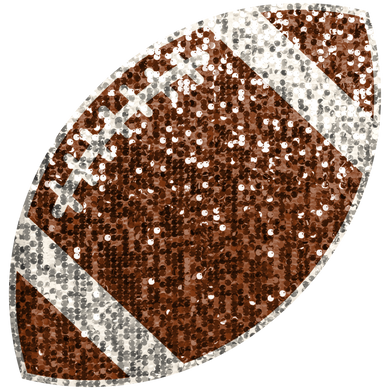 Brown Faux Glitter Football - 4 Inches