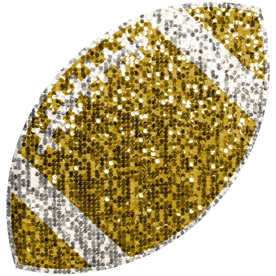 Gold Faux Glitter Football - 4 Inches