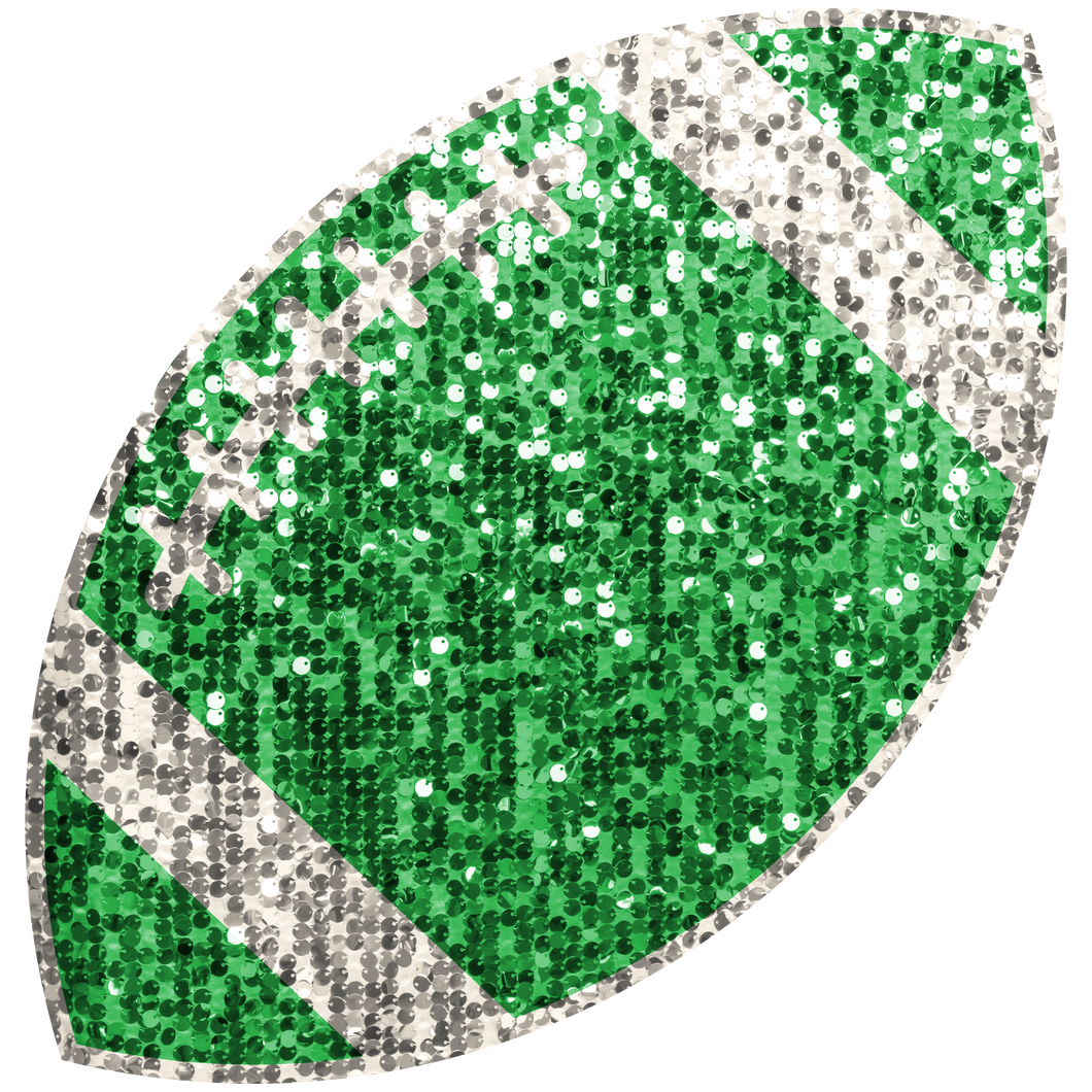 Green Faux Glitter Football - 4 Inches
