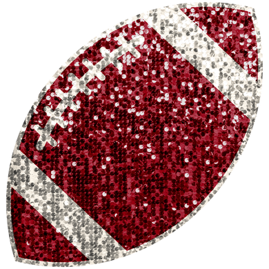 Maroon Faux Glitter Football - 4 Inches