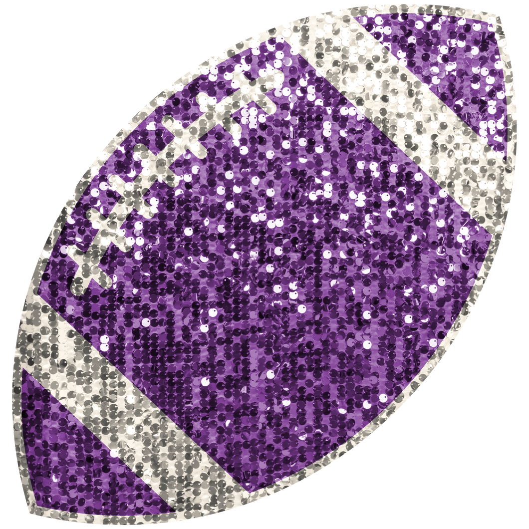 Purple Faux Glitter Football - 4 Inches
