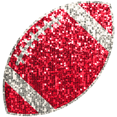 Red Faux Glitter Football - 4 Inches