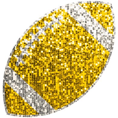 Yellow Faux Glitter Football - 4 Inches