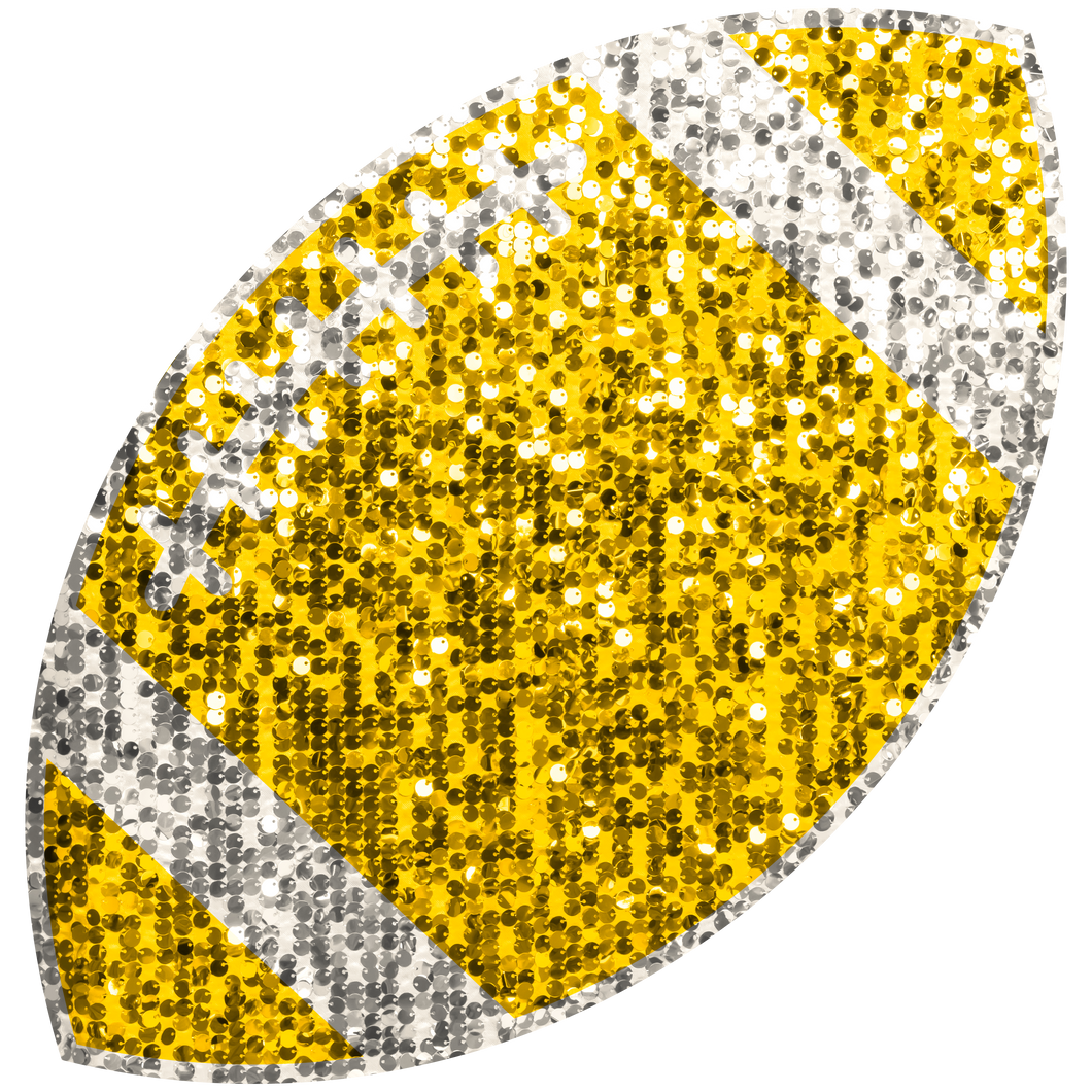 Yellow Faux Glitter Football - 4 Inches