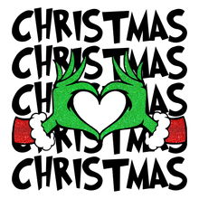 Load image into Gallery viewer, Christmas Stacked With Grinch Hands Full Color Transfers

