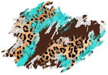 Load image into Gallery viewer, Turquoise Leopard Patches Full Color Transfers
