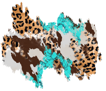 Load image into Gallery viewer, Turquoise Leopard Patches Full Color Transfers

