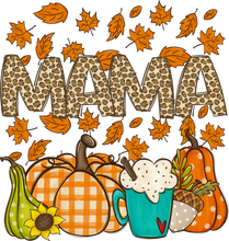 Load image into Gallery viewer, Fall Family Name Mama Full Color Transfers
