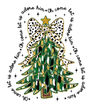 Load image into Gallery viewer, Green Painted Tree With Bow Full Color Transfers
