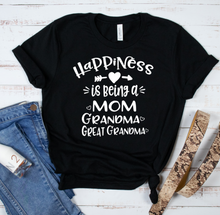 Load image into Gallery viewer, Happiness Is Being A Mom Grandma Greatgrandma Full Color Transfers
