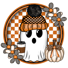 Load image into Gallery viewer, Hello Fall Checkered Ghost Full Color Transfers
