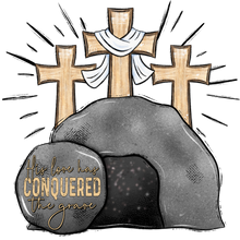 Load image into Gallery viewer, His Love Has Conquered The Grave Full Color Transfers
