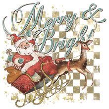 Load image into Gallery viewer, Merry And Bright Santa In Sleigh Full Color Transfers
