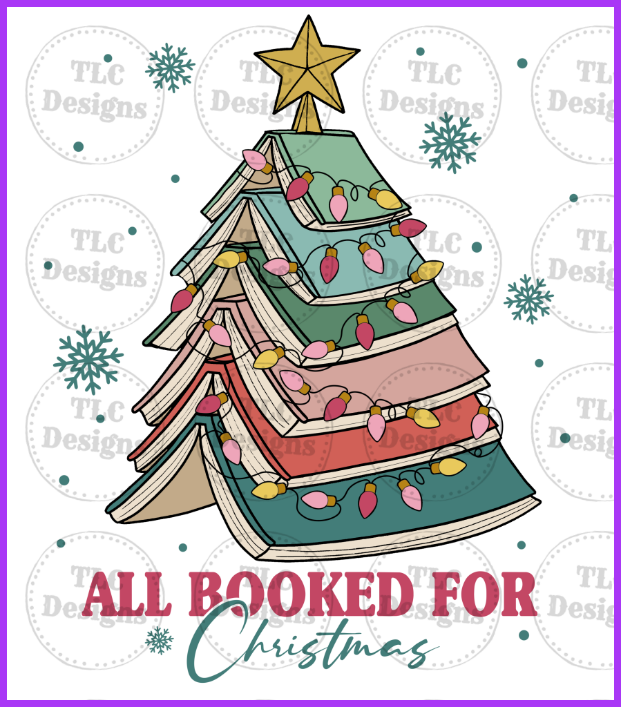 All Booked For Christmas Full Color Transfers