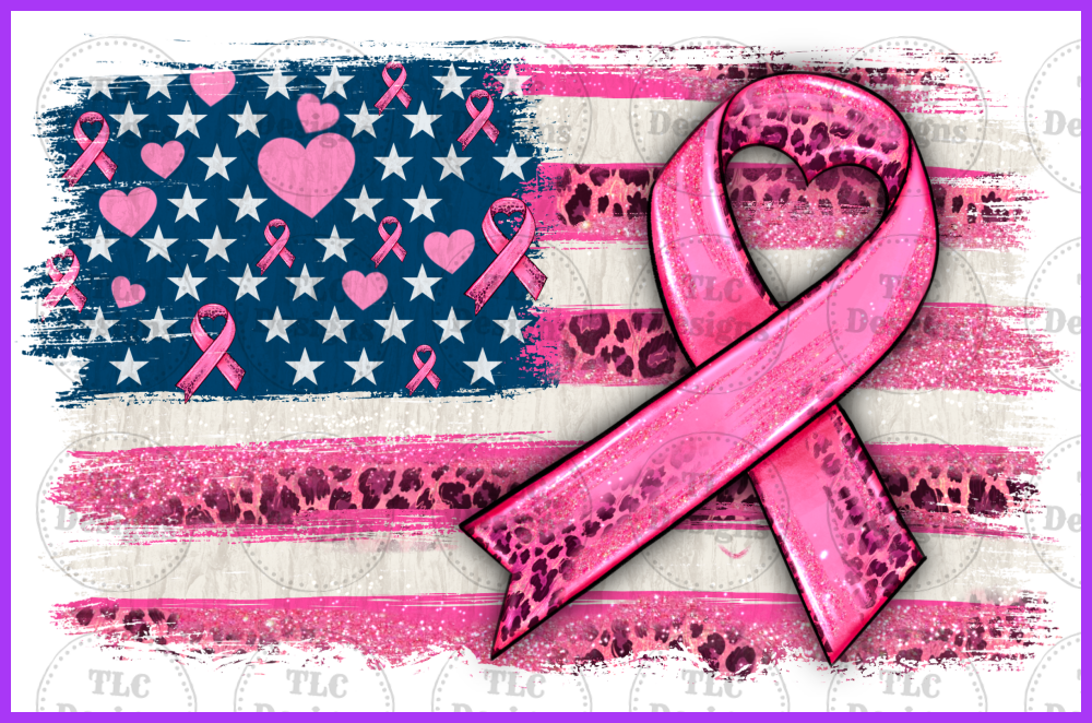 American Flag Cancer Awareness TLC Designs and Customs, LLP