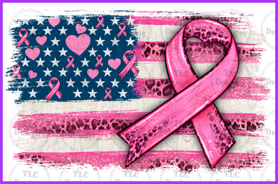 American Flag Cancer Awareness Full Color Transfers