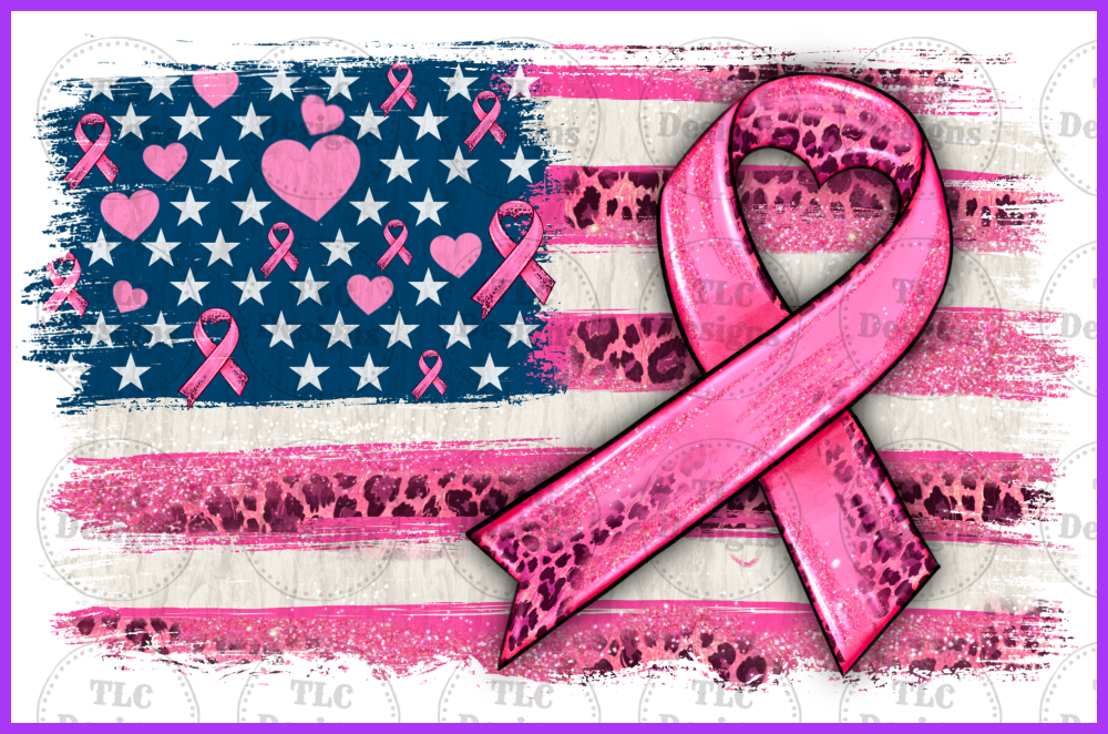 American Flag Cancer Awareness Full Color Transfers