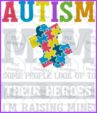 Autism Mom Full Color Transfers