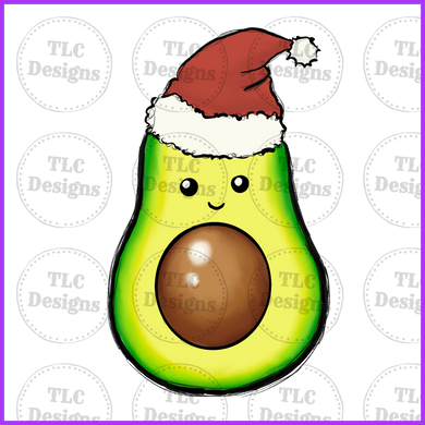 Avacado With Santa Hat Full Color Transfers