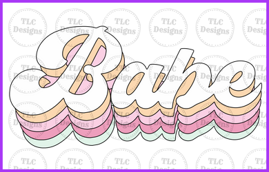 Babe Retro Letters Full Color Transfers