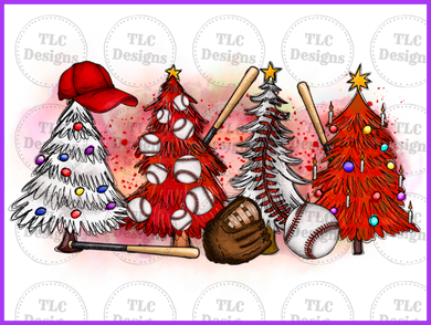 Baseball Christmas Tree Full Color Transfers