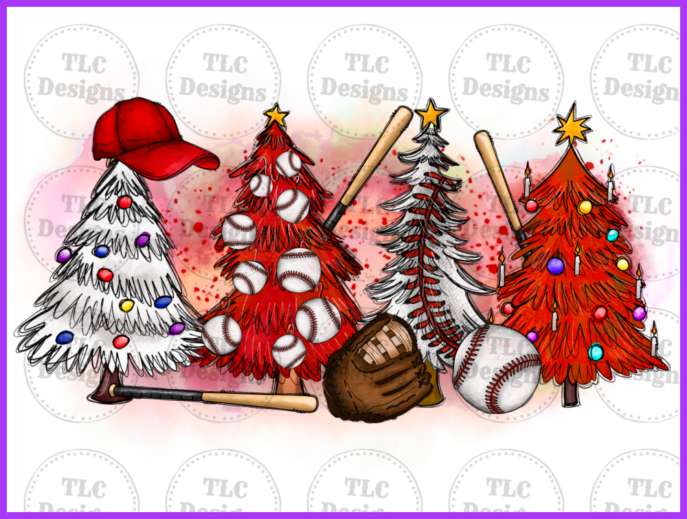 Baseball Christmas Tree Full Color Transfers