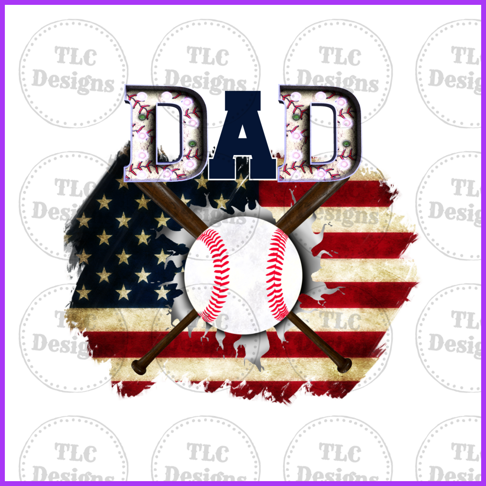 Baseball Dad Full Color Transfers
