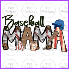 Load image into Gallery viewer, Baseball Mama With 6 Baseballs For Sleeves- Add Names In Notes Section Full Color Transfers
