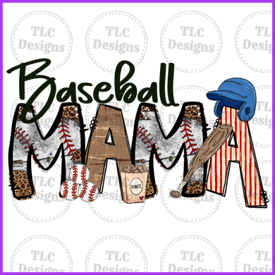 Baseball Mama With 6 Baseballs For Sleeves- Add Names In Notes Section Full Color Transfers