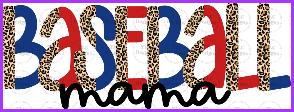 Baseball Mom Half Leopard Full Color Transfers