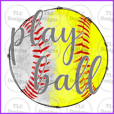 Baseball Softball Playball Full Color Transfers