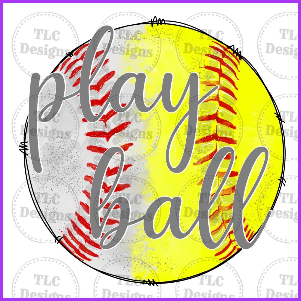 Baseball Softball Playball Full Color Transfers