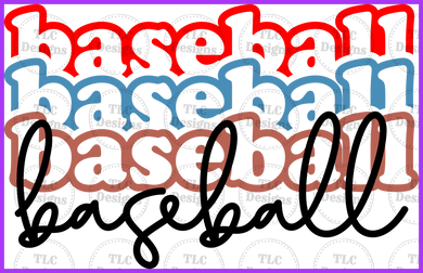 Baseball Stacked Full Color Transfers