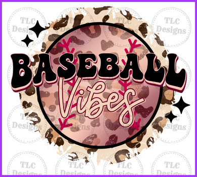 Baseball Vibes With Pink Leopard Full Color Transfers
