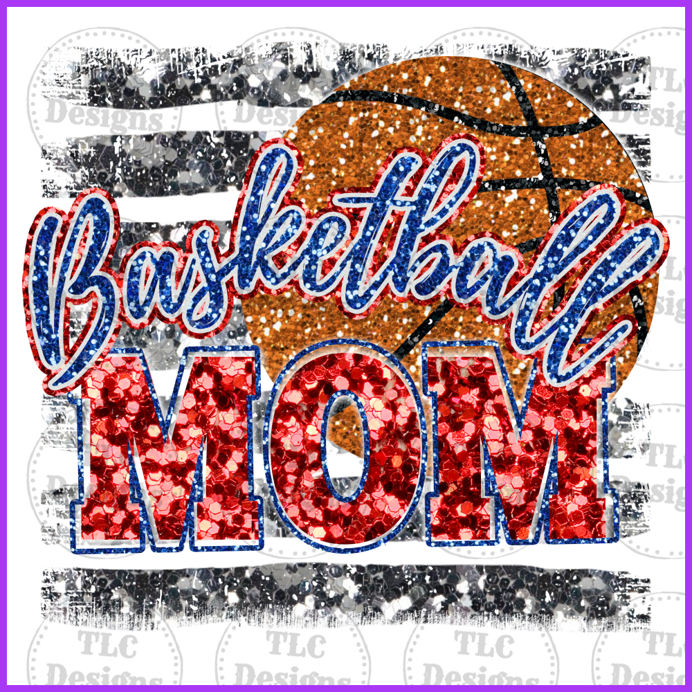 Basketball Mom Glitter Full Color Transfers