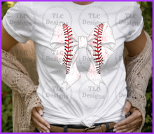 Load image into Gallery viewer, Big Baseball Bow Full Color Transfers
