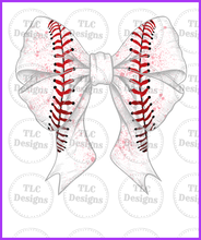 Load image into Gallery viewer, Big Baseball Bow Full Color Transfers
