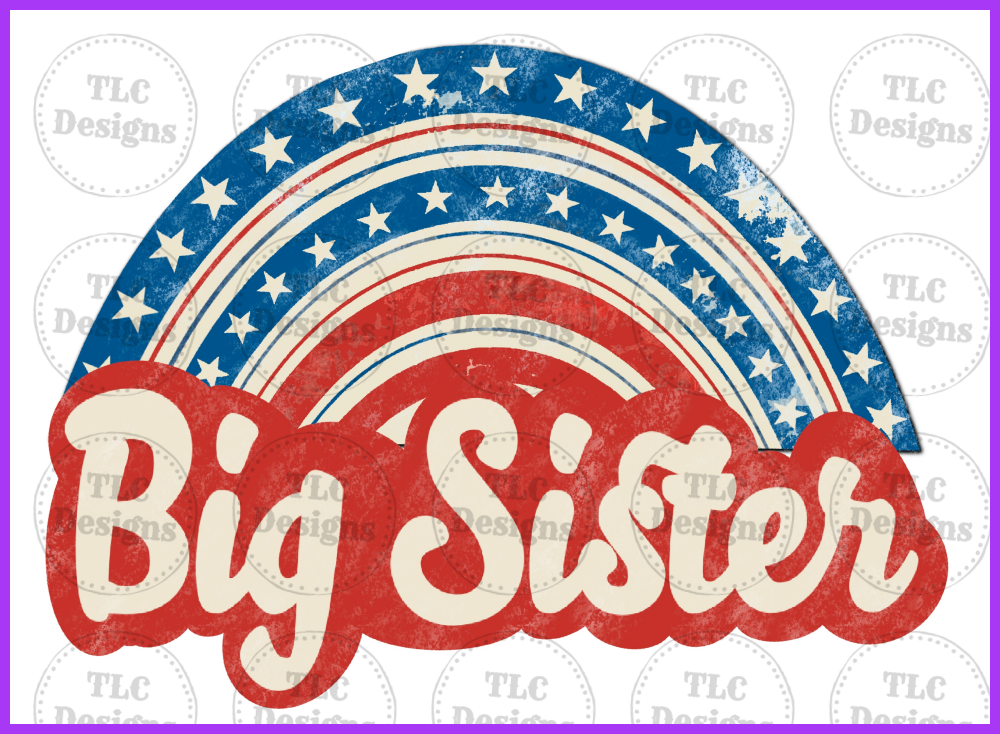 Big Sister Rainbow Full Color Transfers