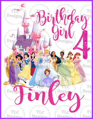 Birthday Princess Finley Full Color Transfers