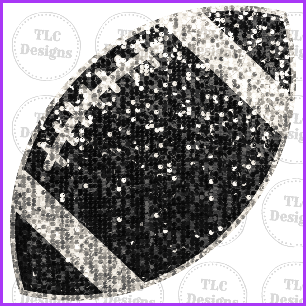 Black Glitter Football - 4 Inches