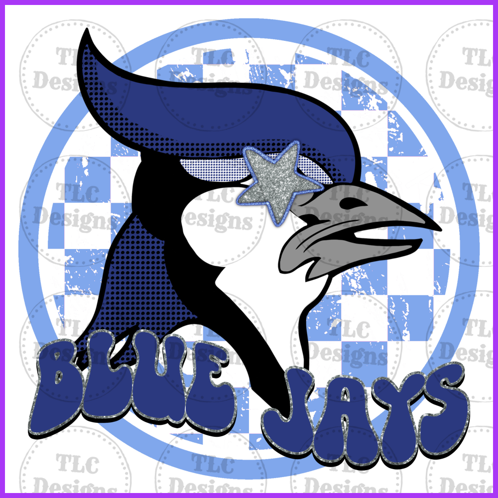 Bluejays Light Blue And Dark Full Color Transfers