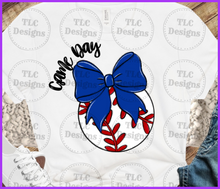 Load image into Gallery viewer, Bows And Balls- Can Add Team Name Change Color Of Bow- Put In Notes Full Color Transfers
